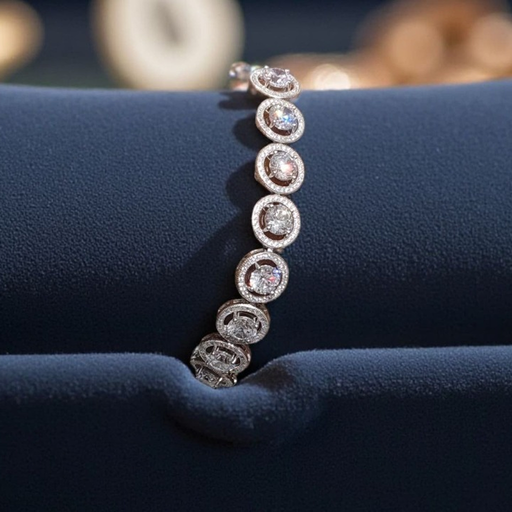 Classic Halo Diamond Bracelet