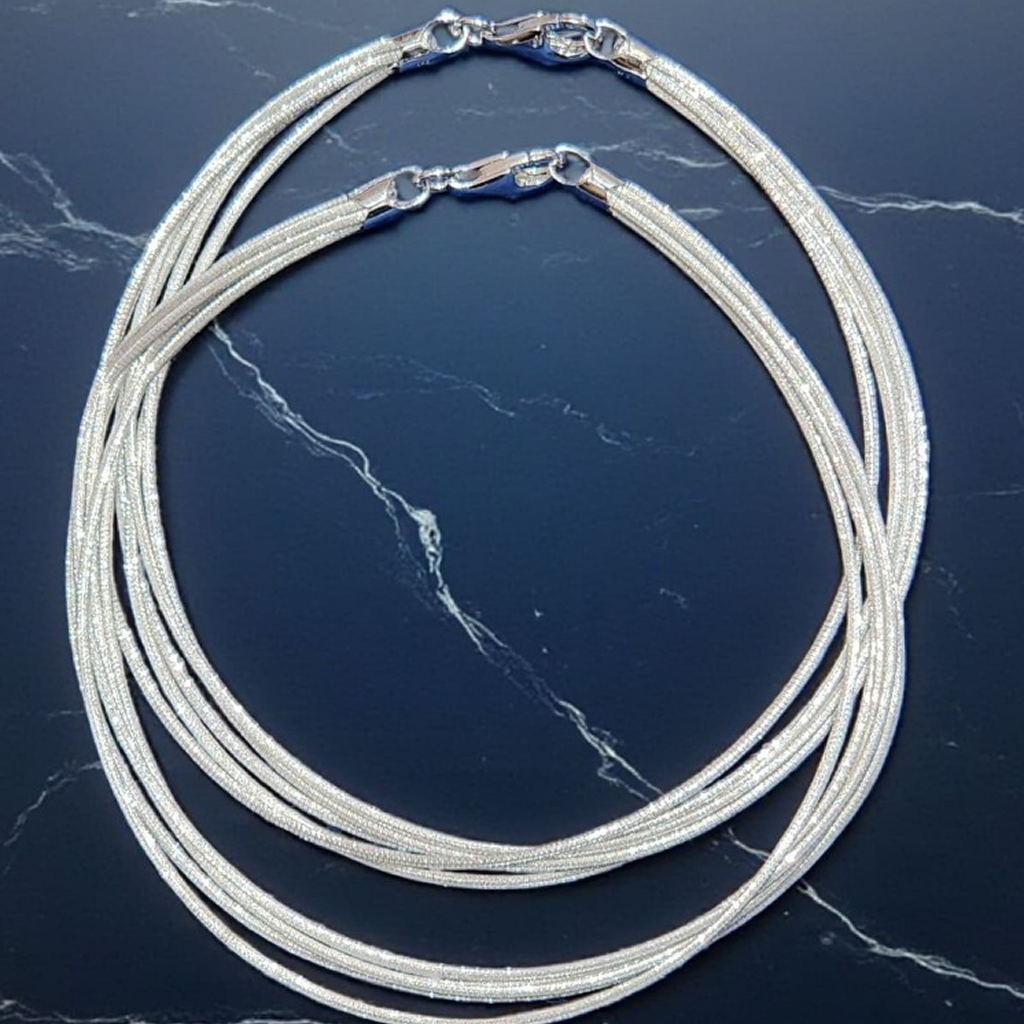 Silver Cascade Multi-Strand Necklace