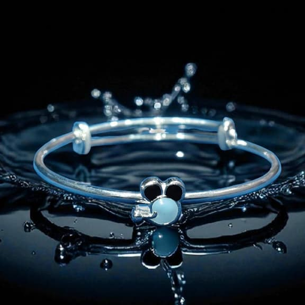 Blue Bloom Charm Bangle