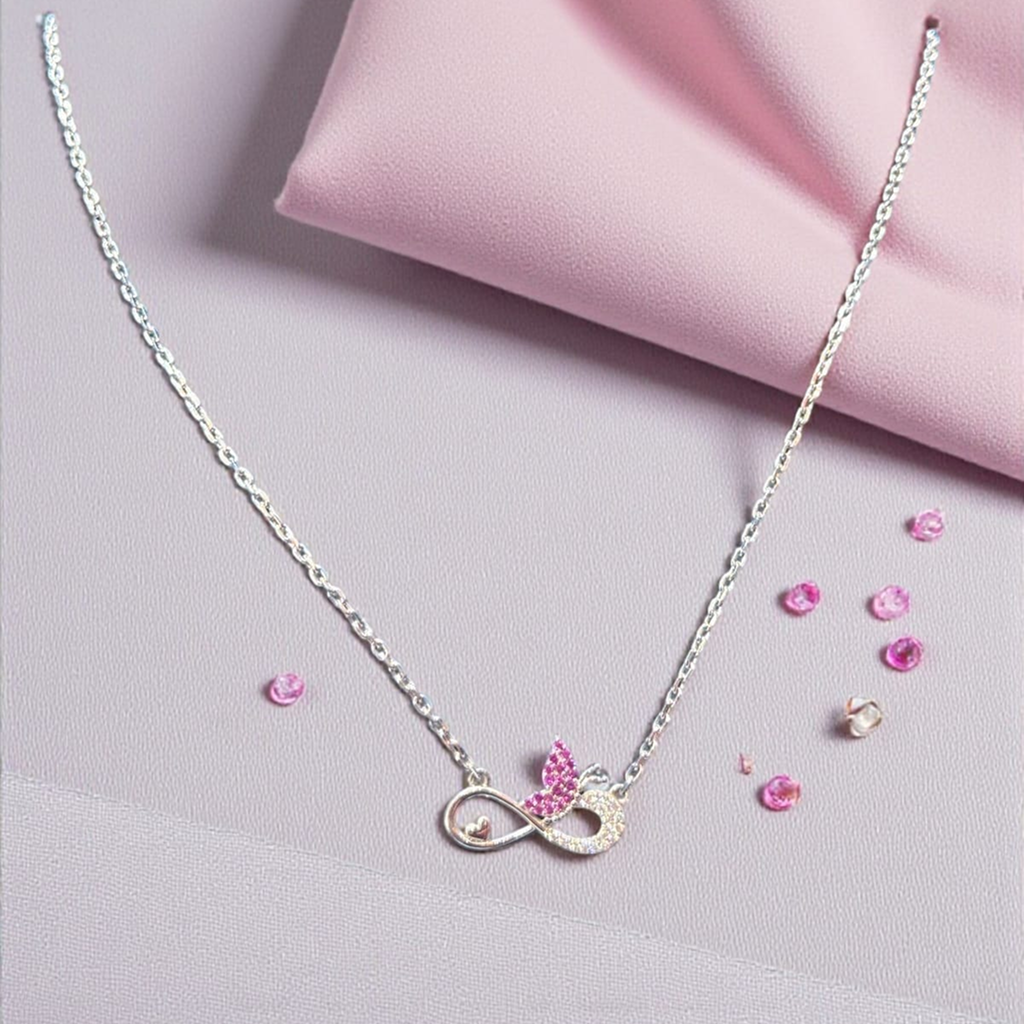 Infinity Butterfly Pendant Necklace
