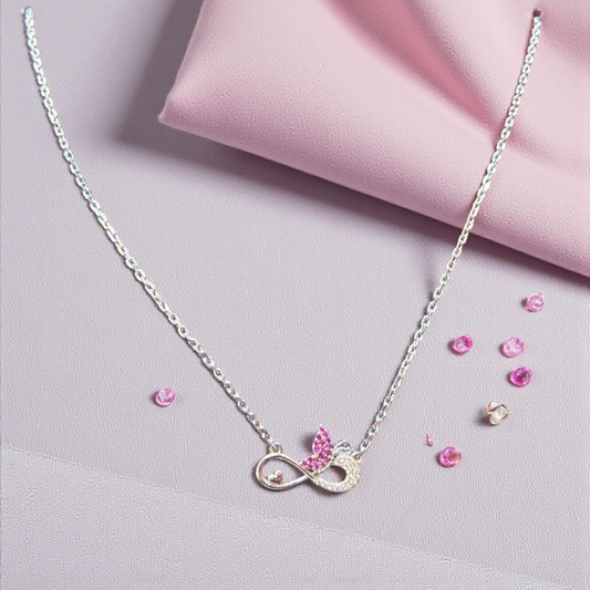Infinity Butterfly Pendant Necklace