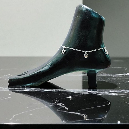 Star & Heart Charm Anklet
