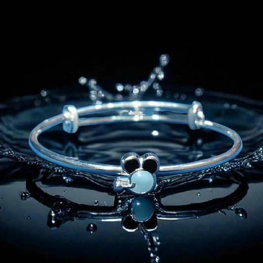 Blue Bloom Charm Bangle