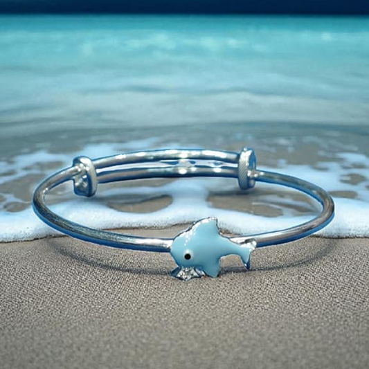 Ocean Dolphin Charm Bangle